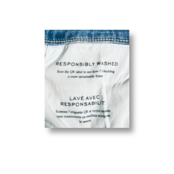 Frame Le Easy Flare Jeans Blue Drizzle Raw Hem High Rise Denim Womens Size 32 - Picture 4 of 15